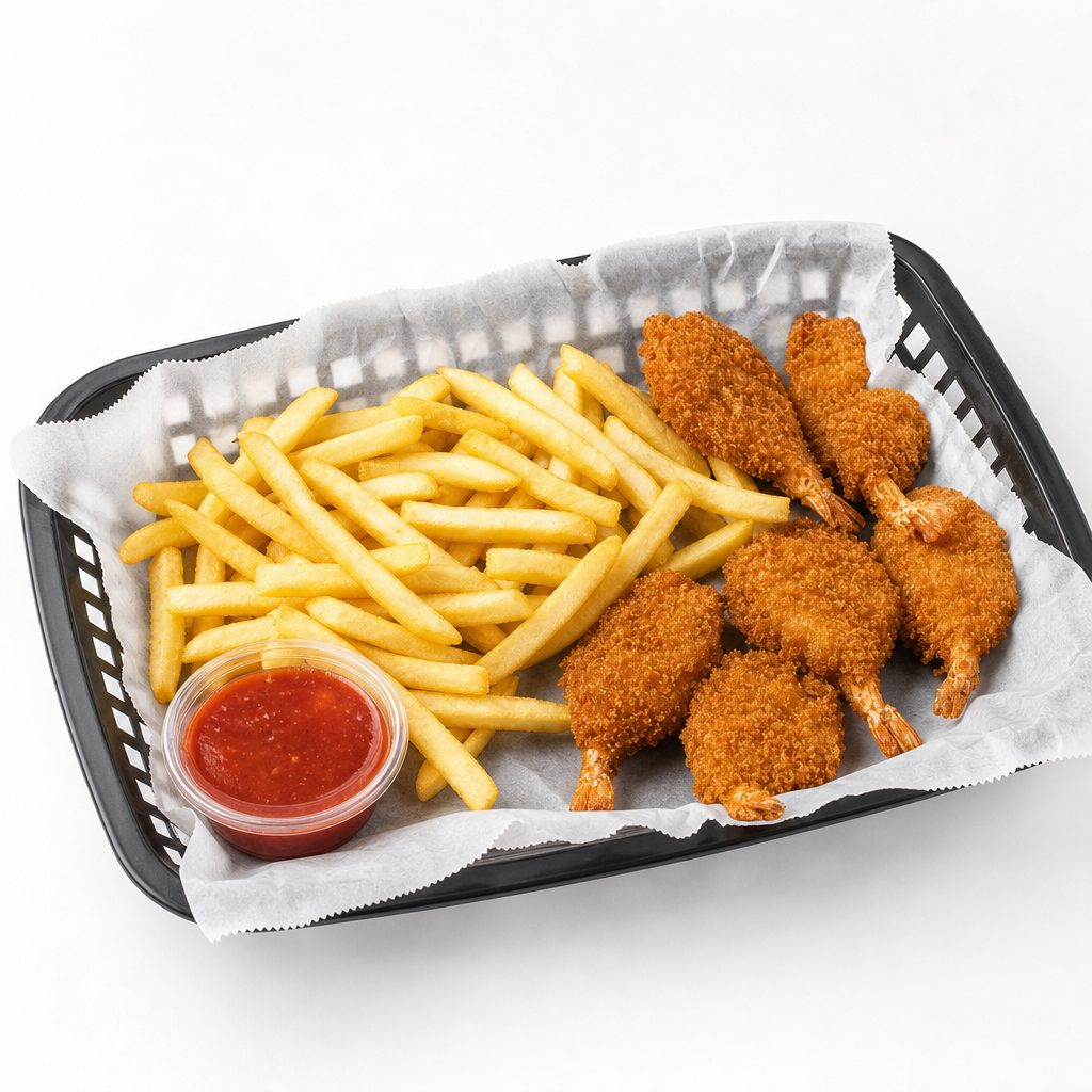 Fried Shrimp & Fries.